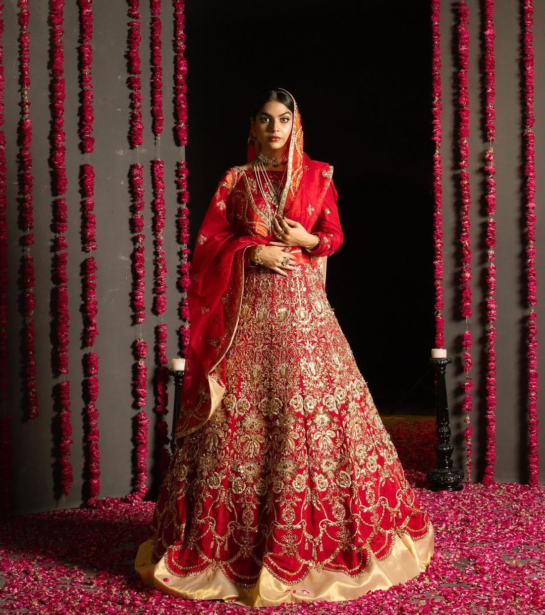 Suroor Handcrafted Red Zardozi Bridal Lehenga
